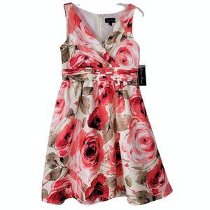Hailey Morgan Women's NWT 6 Dress Pinks Floral Sleeveless Just Above Knee A-line